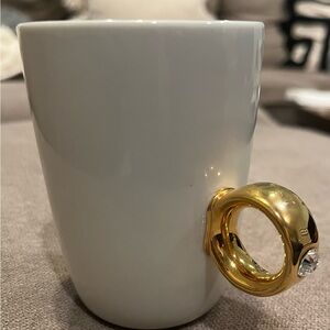 Fred engagement wedding ring ceramic white coffee or tea mug